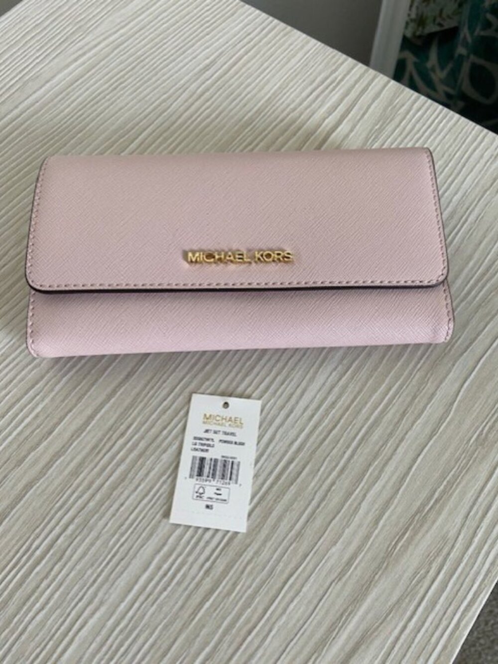 NWT Michael Kors Lg Trifold Leather Wallet -Powder Blush